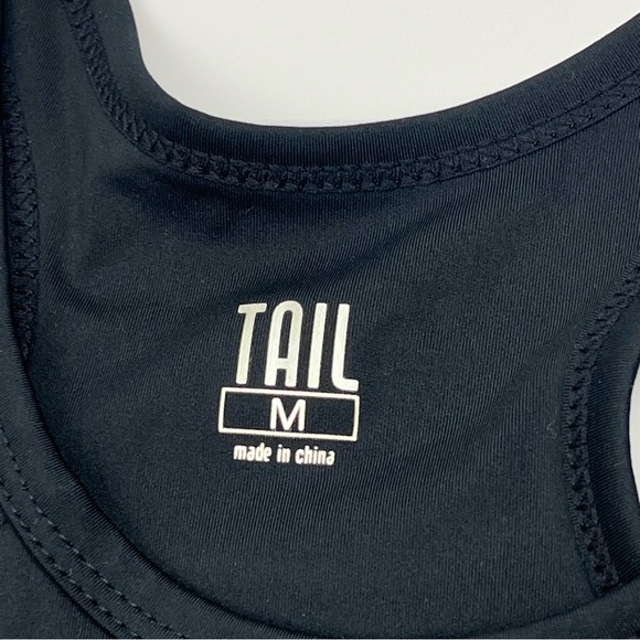 Tail Womens Coletta Dress Racerback Pleated Hem Size Medium Black Athletic NEW - Picture 3 of 13